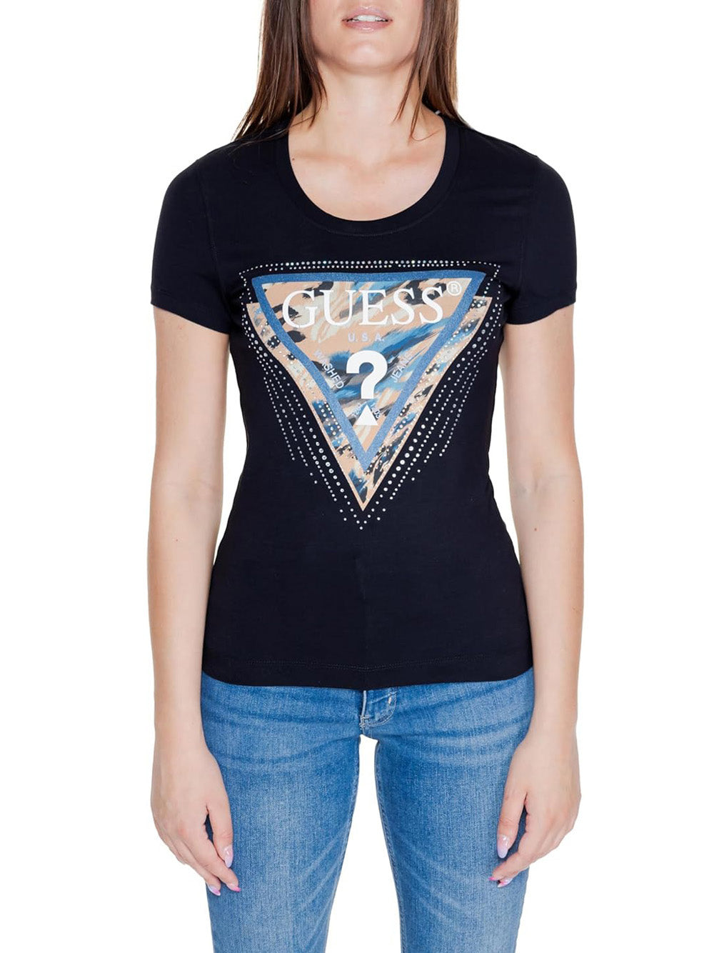 GUESS T-shirt Donna - Nero modello W4YI15J1314