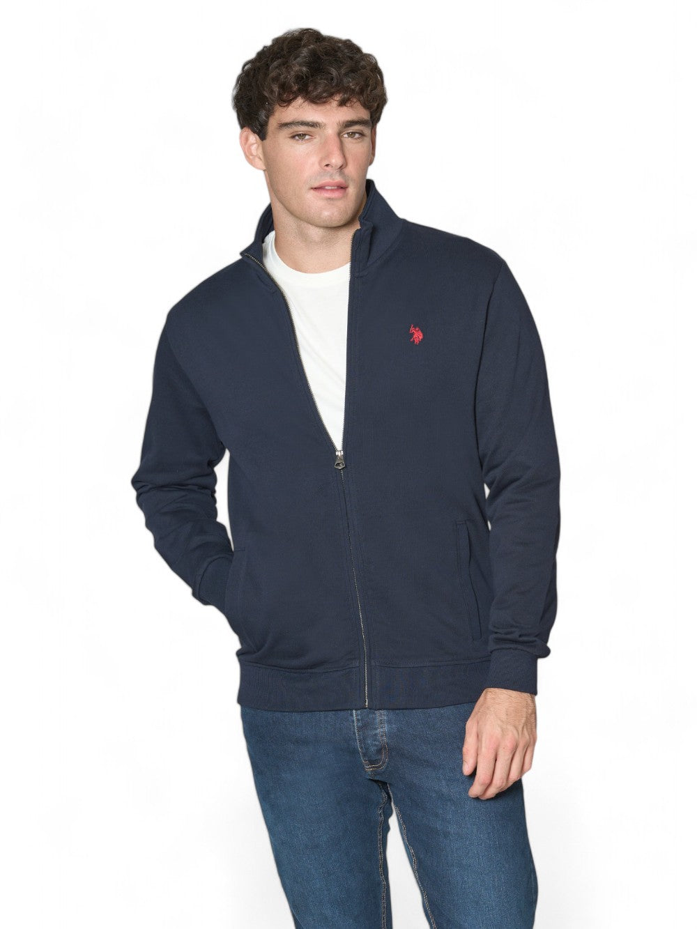 US POLO ASSN. Felpa con zip Uomo - Blu modello US40187004