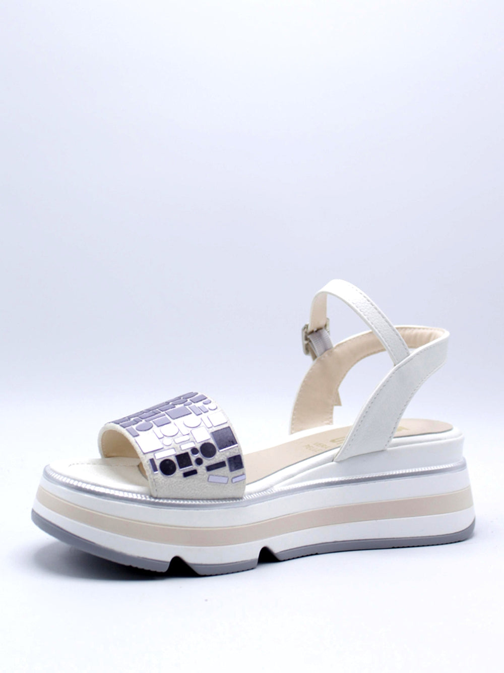 KEY S Sandali platform Donna Bianco modello 9702 9702 euroshoesroma