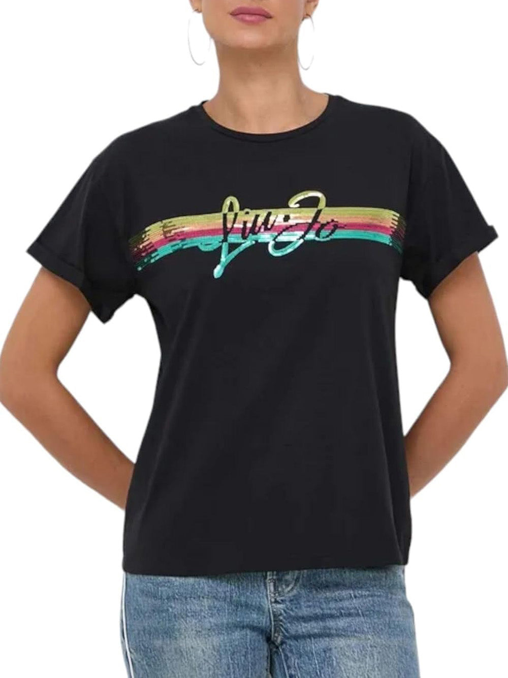 LIU.JO T-shirt Donna - Nero modello VA4153JS003