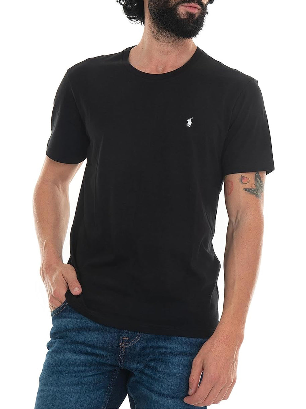 RALPH LAUREN T-shirt Uomo - Nero modello S/S CREW-TOP