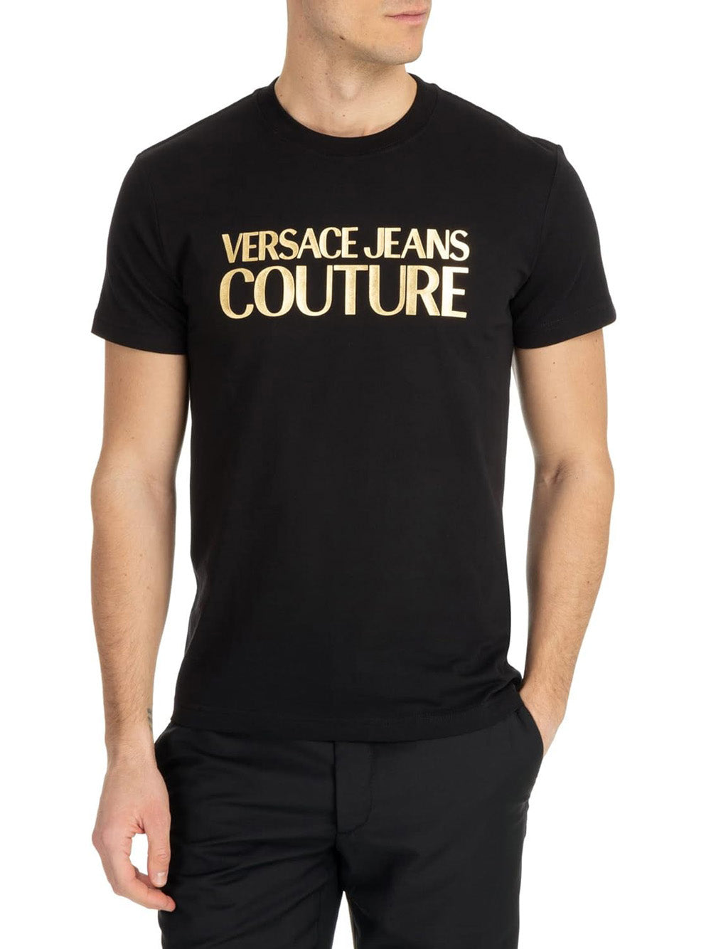 VERSACE JEANS COUTURE T-shirt Uomo - Nero modello 76GAHT00