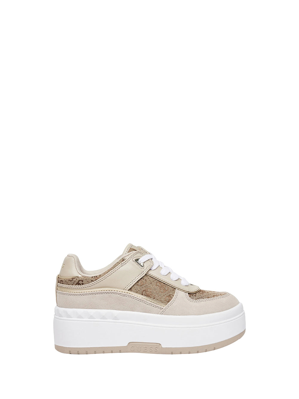 GUESS Sneakers platform Donna - Beige modello FLPR2DFAL12