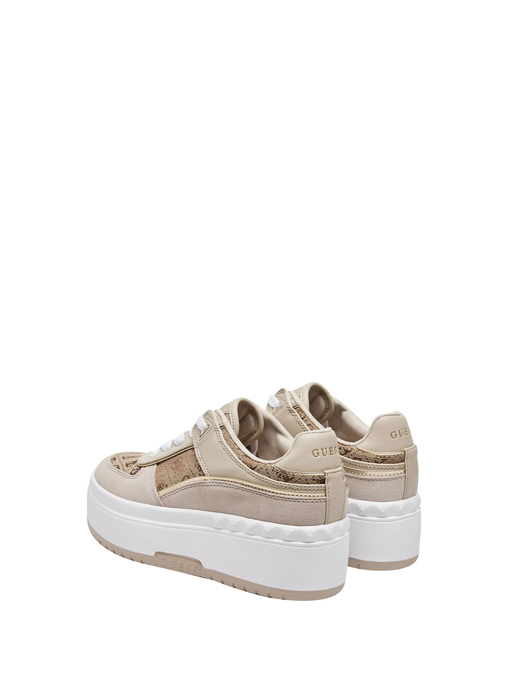 GUESS Sneakers platform Donna - Beige modello FLPR2DFAL12