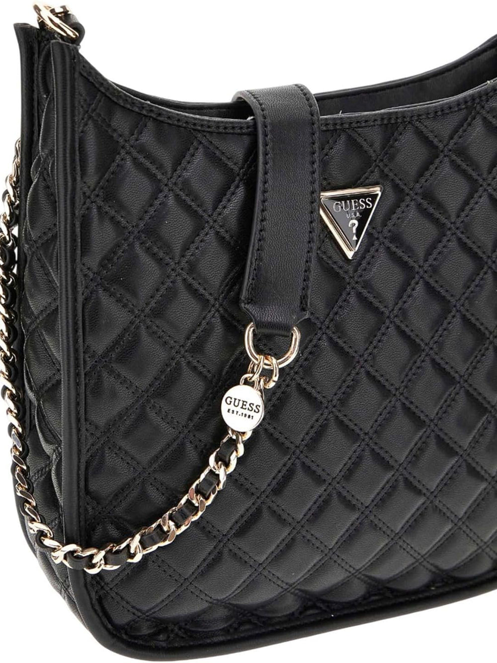 GUESS Borsa a Spalla Trapuntata Donna - Nero modello HWQG8748030