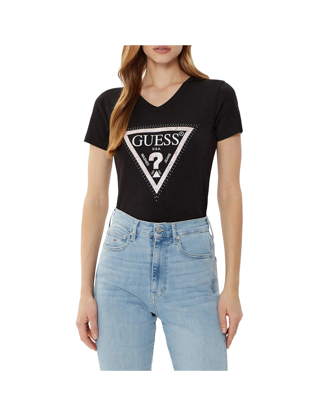 GUESS T-shirt Donna - Nero modello W5RI21J1314